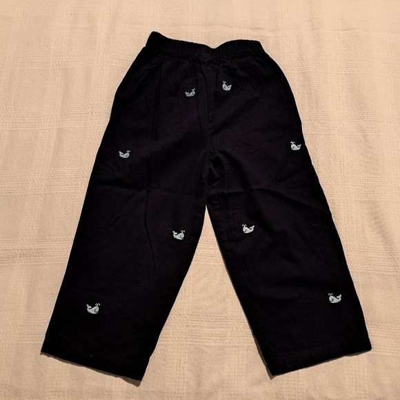 Luigi boys size 3T navy blue pants with embroidered light blue whales. EUC - Picture 4 of 5